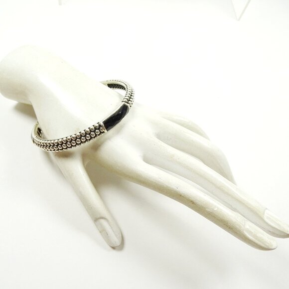 LAGOS Sterling Silver Black Fadeted Onyx Stations Bangle Bracelet - Picture 7 of 7